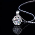 Luxury S925 Sterling Silver Pendant Necklace for Female Small Fragrant Style D-Color Rose Moissanite Necklaces