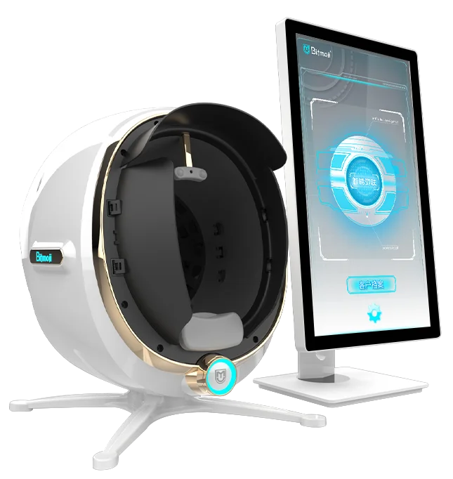 Wholesale 8 Spectral Skin Analyzer Machine 3D LCD Display Screen Facial Problem Sensor Scanner ABS Material