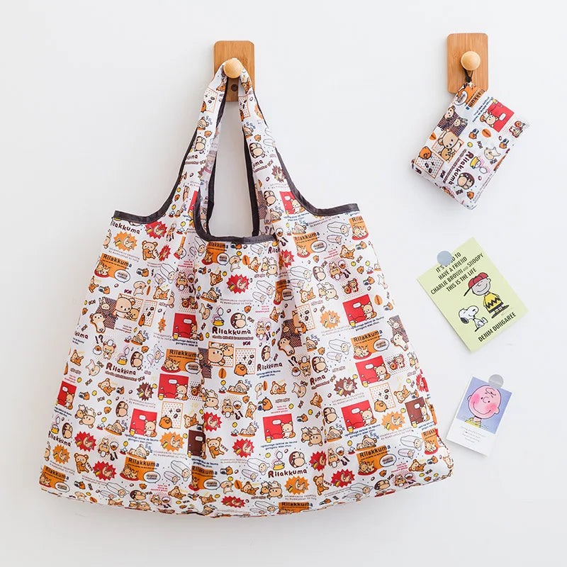 Customizable Foldable Reusable Shopping Tote Bag with Handle New Logo Printed Made From Durable Polyester