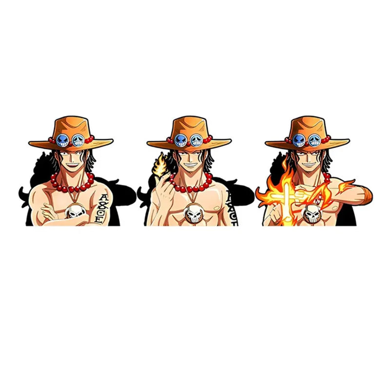 New Large Holographic Automotive Flip Funny Anime Motion Sticker One Pieces Lenticular Card