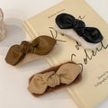 Autumn Winter Warm Plain Color Women Hair Clips Vintage Leather Bow Knot Barrette Hot Selling Fluffy Soft Fluffy Soft