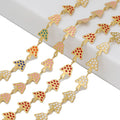 Fashion Gold Mushroom Shape Enamel Chains for DIY Jewelry Making Anklets Bracelets Children Necklaces Supplies