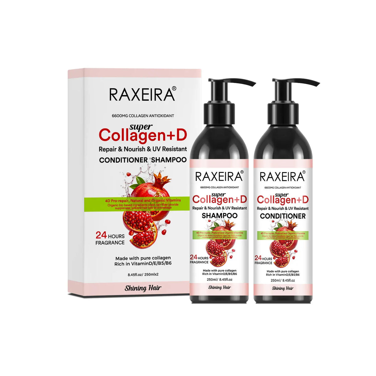 Wholesale Collagen +D Hair Shampoo and Conditioner Set Deep Cleansing Smooth Hair Anti-ageing for the Scalp Anti-aging Effect