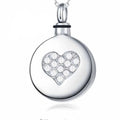 High Polishing Heart Love Fashion Perfume Pendant Heart Diamond Memorial Urn Necklaces for Ashes