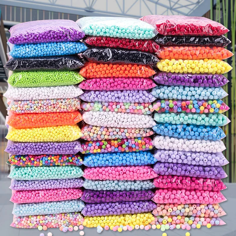 Acrylic Beads 500g for Bags Wholesale Colorful Acrylic Bead Mix Acrylic Beads 8mm 500g/bag