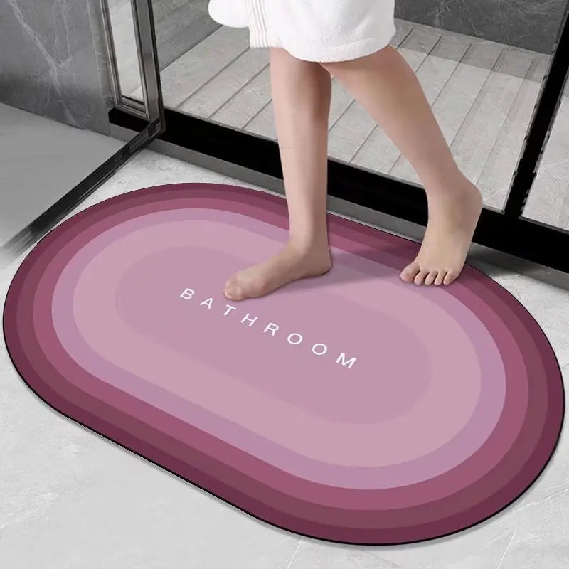 Water Absorbent Marble Texture Diatom Mud Diatomaceous Earth Diatomite Bath Mat