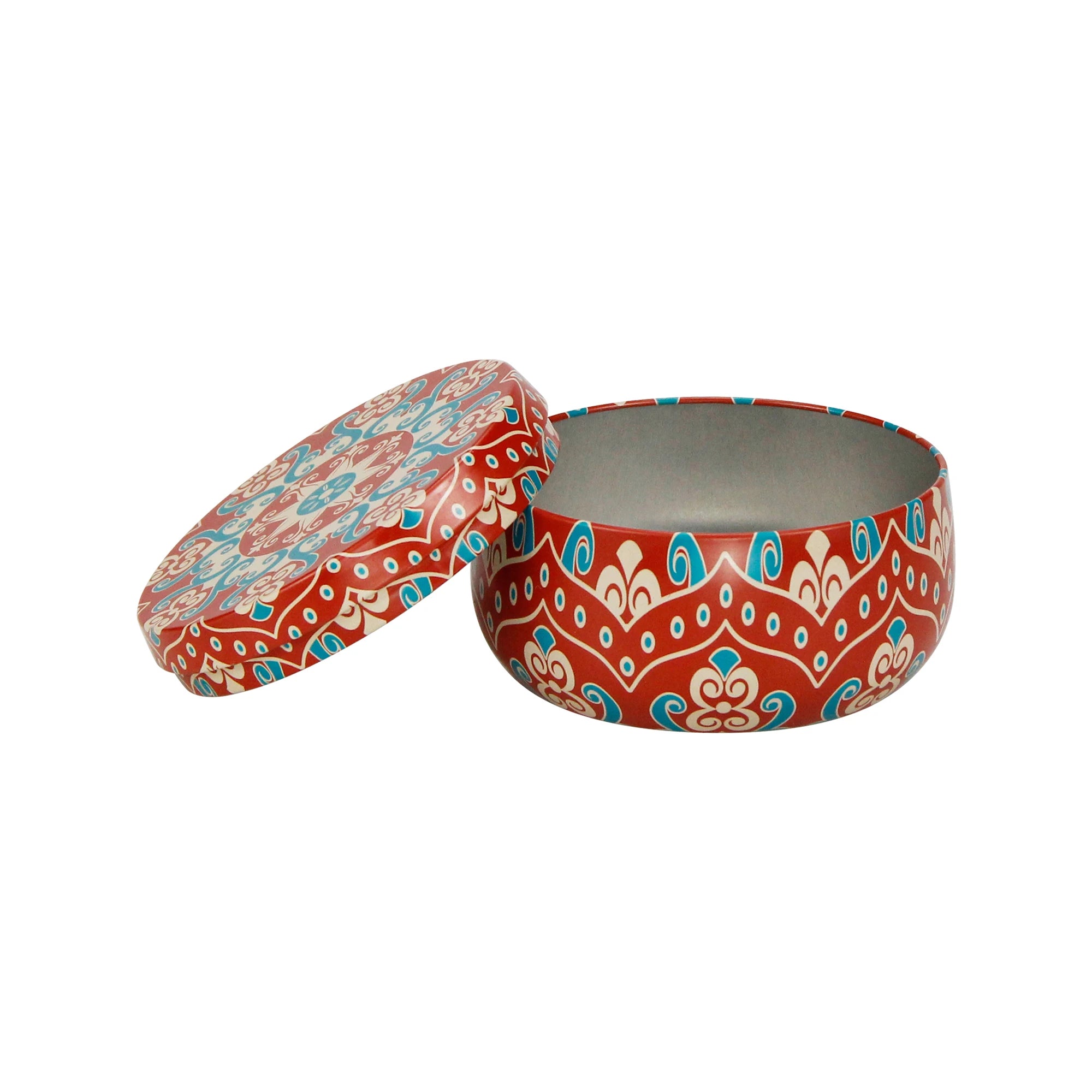 Unique Chinese National Printing 6 oz Round Empty Metal Tin Candle Jars Candle Holders