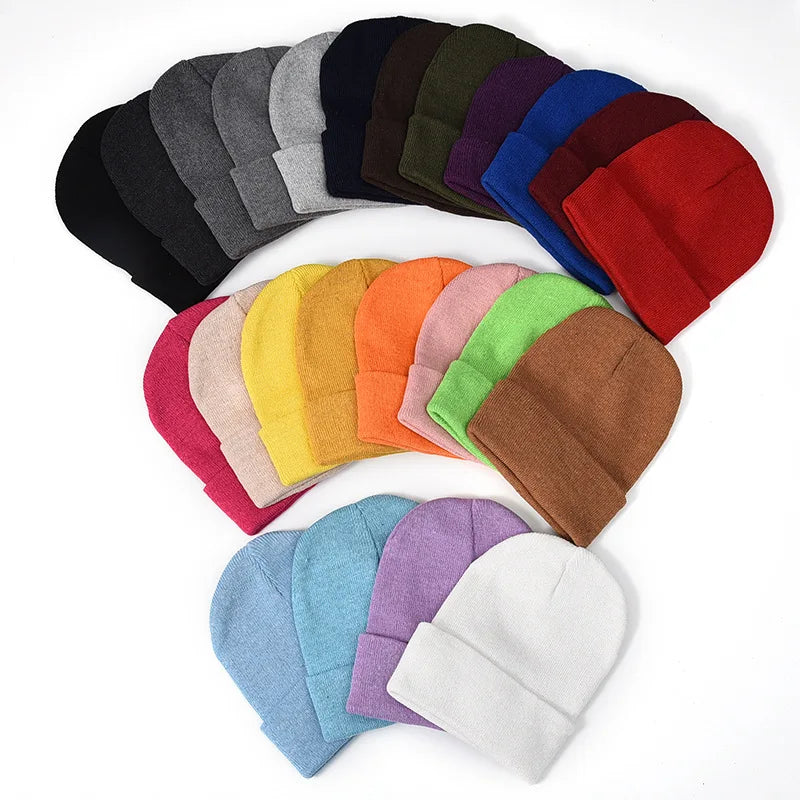 Wholesale Soft Warm Knitted Beanie Blank Winter Toddler Thermal Gorros Beanies for Men Women Camouflage Dot Beach Appropriate