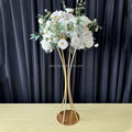 Gold Tall Metal Road Lead Trumpet Vase Elegant Wedding Party Dinner Centerpiece and Home Decoration with Flower Stand