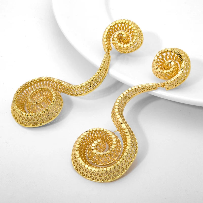 Dubai Gold Plated Jewelry Various Styles Simple Cheap Gold Earring Designs for Women