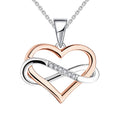 925 Sterling Silver Rose Gold Plated Heart & Infinity Pendant With Cubic Zirconia - Romantic Jewelry Gift for Women