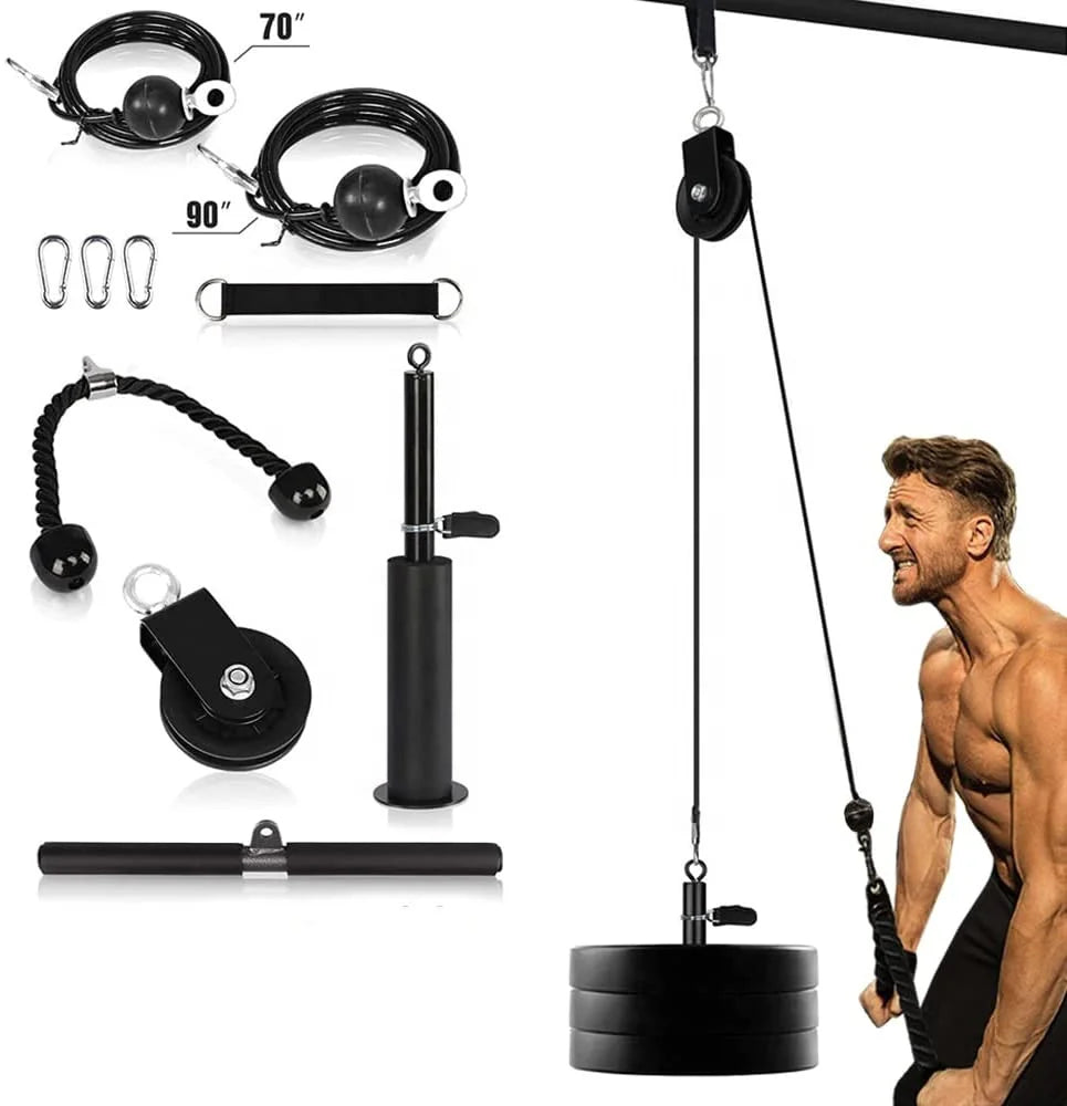 Custom LOGO Weight Cable Pulley System Gym LAT Pull Down Lift Cable Pulley Attachments for Home Gym Equipment