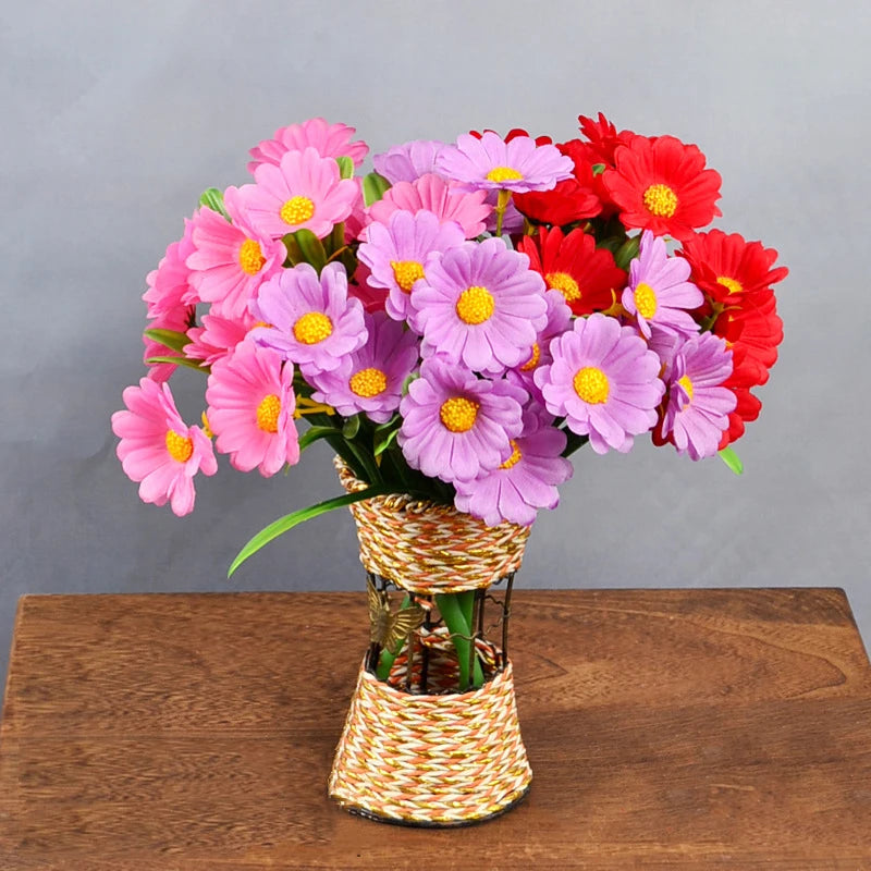 Simulation of 15 Heads Daisy Sunflower Flower for Home Decoration