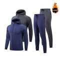 Custom Men Winter Fleece Sports Zip Jacket Sweatsuit Set Jogging Pant Gym Casual Tracksuits for Men
