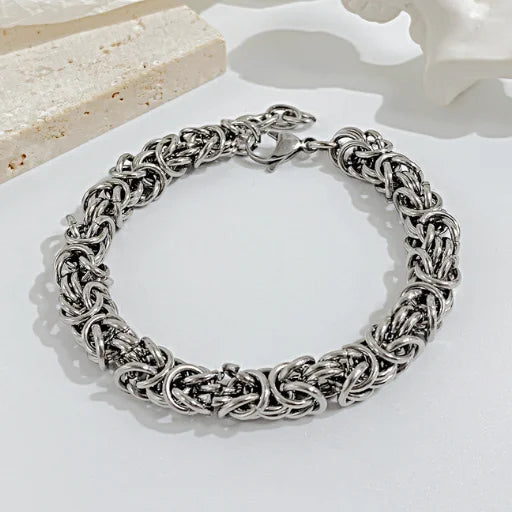 New Fashion Selling Jewelry Exquisite Chain Vintage Color Hip-hop Stainless Steel Charm Fashion Simple Bracelet for Women 1284