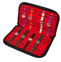 Black Leather Red Velvet Interior Travel Watch Strap Storage Organizer Bag With Zipper