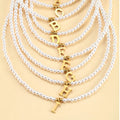 Simple Dainty Round Imitation Pearl Choker Necklace Gold Plated Pendant Initial Pearl Necklace to My Daughter