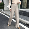 43%OFF Spring Autumn Winter Women Thick Pant Loose Elastic Waist Straight Leg Knitted Long Pant Ladies Casual Sweater Trouser
