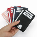 Wholesale Ultra-Slim Genuine Leather Wallet RFID Blocking Carbon Fiber Texture Microfiber Credit Cards Holder Front Pocket