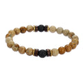 8mm Wooden Gold Copper Alloy Spacer Sleeplessness Sleep Aid Natural Gemstone Loose Beads Stretch Bracelets