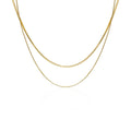 Punk Jewelry Gold Filled Herringbone Chain Necklace 2 Layers Stainless Steel Snake Bone Chain Necklace for Lady