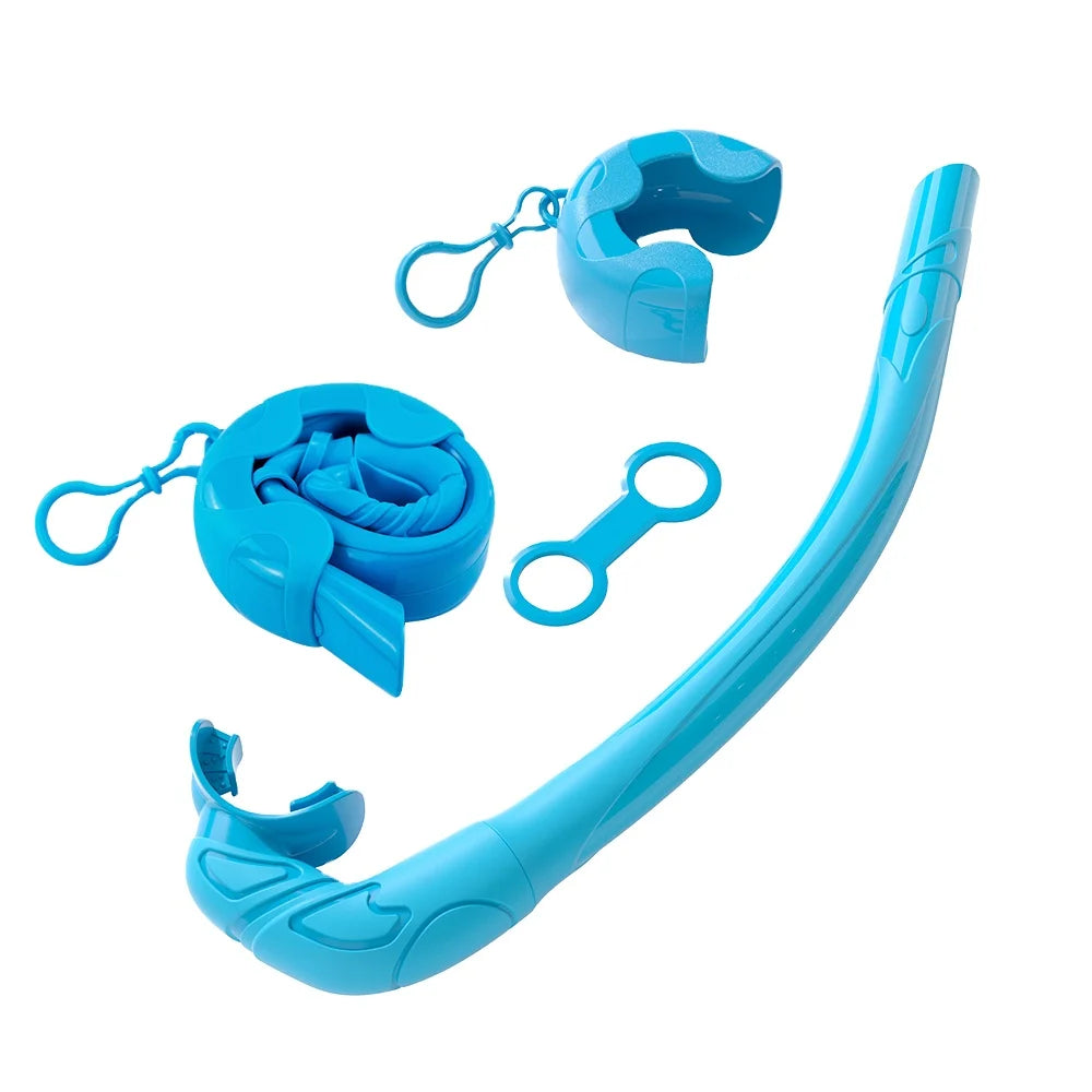 China Factory Swimming Support Liquid Material 100% Silicone Snorkel Gear OEM logo Mask Snorkel Breathing Tube for Adult