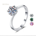 D Color Factory Wholesale 925 Sterling Silver Sparkling Gemstone Party Moissanite Rings with GRA Certificate 1 Carat