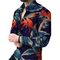 Casual Floral Printing Clothing Men's Shirts Hot Sell Long Sleeve Knitted Business Shirt Leisure Fashion