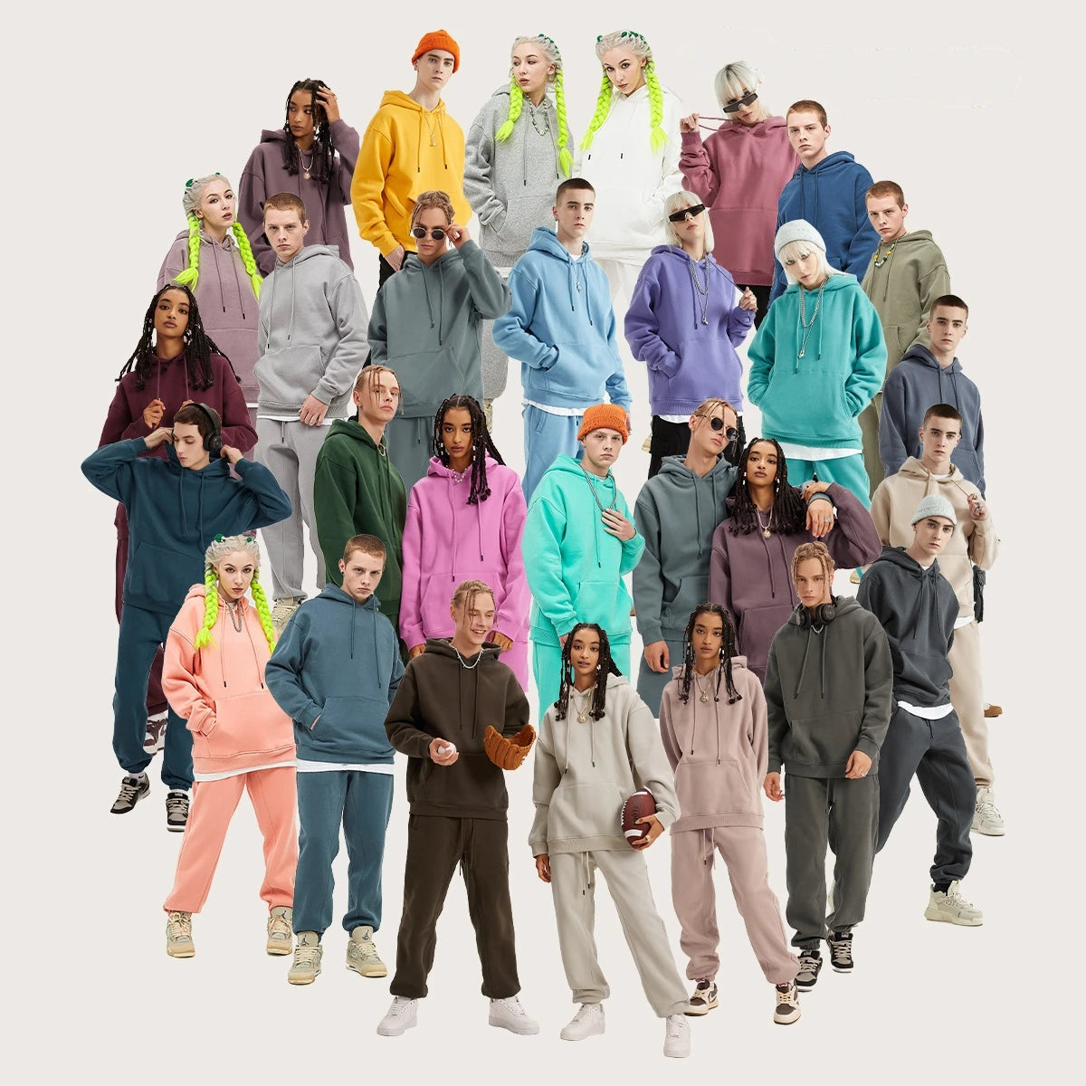 Unisex Sweatsuit 2 Piece Set Women Jogging Suits Wholesale Winter Fleece Sports Two Piece Pants Set Tracksuits for Men
