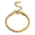 2025 Hot Deals 18k Gold Plated Twisted Rope Titanium Bracelet Fashion Jewelry Bracelets for Women
