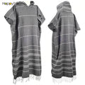 Luxury Cotton Polyester Soft Quick Dry Children Adult Turkish Beach Towel Poncho Women With Hooded and Tassale