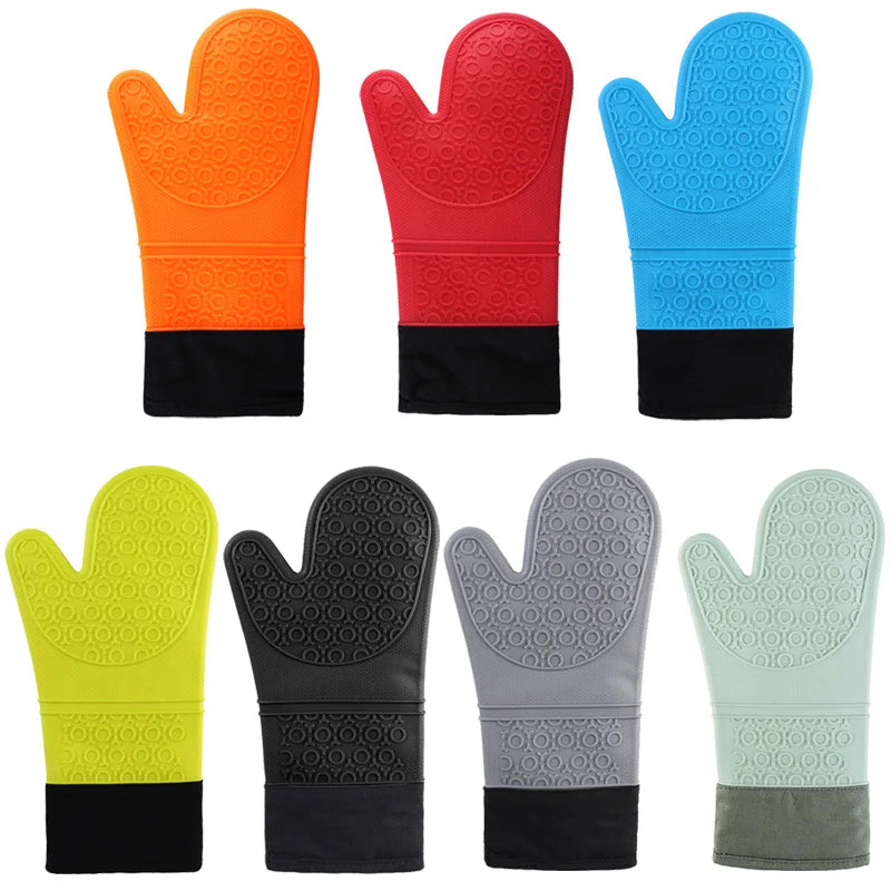 2022 New Design Silicone Oven Mitts Orange Heat-Insulating Gloves for Kitchen Perfection Smoker Glove Finger Cover