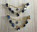 Metal Rhinestone Devil Eye Blue Shoe Buckle Charms Chains