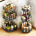 Hot Selling 3 Tier Metal Rotating Kitchen Spice Rack Table Top Storage 360 Degree Seasoning Bottle Spipce Rack Organizer