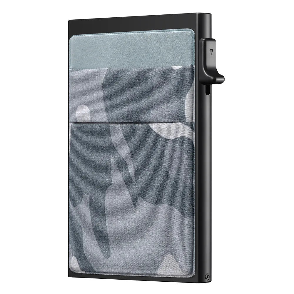 Automatic -Up RFID Protected Aluminum Alloy Travel Card Holder with Slim Front Pocket for Business Cards Cash Wallet Gifts