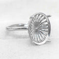 Sterling Silver 10*14/11*13/12*16/13*18/14*19/15*20mm Semi Mount Ring Empty Blank S925 Setting Without Center Stone DIY Inlay