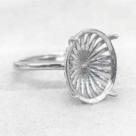 Sterling Silver 10*14/11*13/12*16/13*18/14*19/15*20mm Semi Mount Ring Empty Blank S925 Setting Without Center Stone DIY Inlay