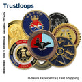 Trustloops Custom Private Label Gold Plated Zinc Alloy Challenge Coin Metal Stamping Souvenir OEM ODM Sample Support