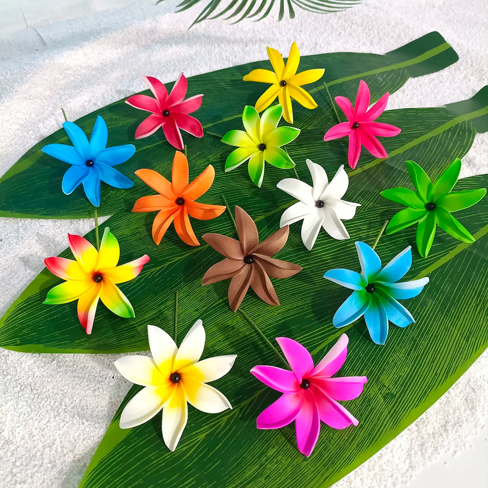 New Arrival Popular Mixed Colors Floral Hair Pick Foma Plumeria Hair Accessory Bridal Hair Hawaiian Party Graduation Artificial