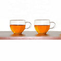 OEM 100ml 3.5oz Small clear Glass Tea Cup with Handle Coffee Cup