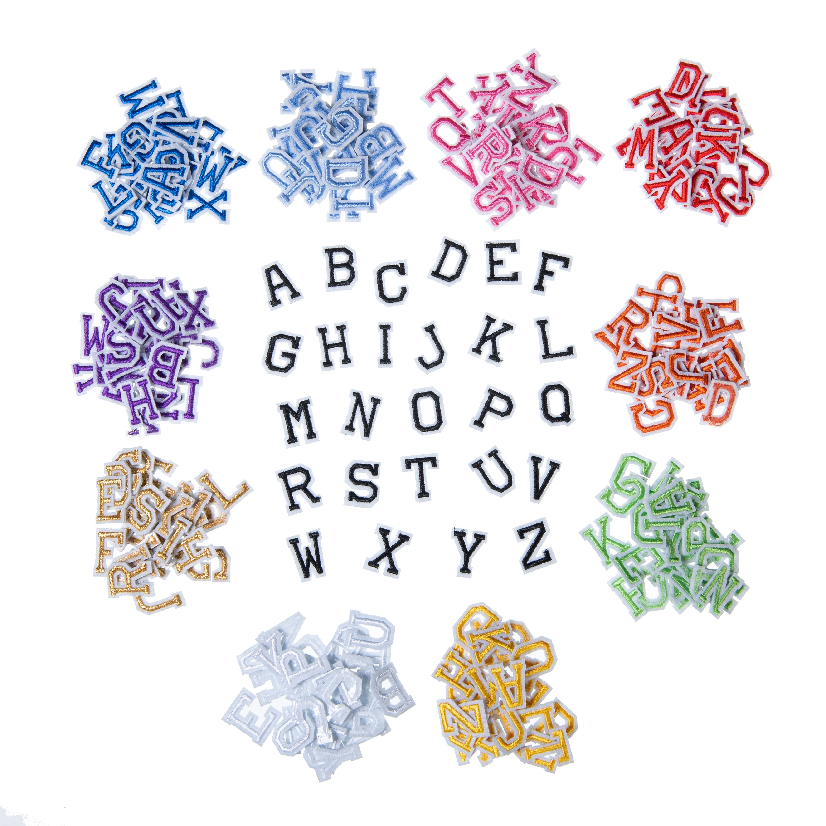2cm Height  Iron on  Embroidery Colorful  Mini Letter  Patch