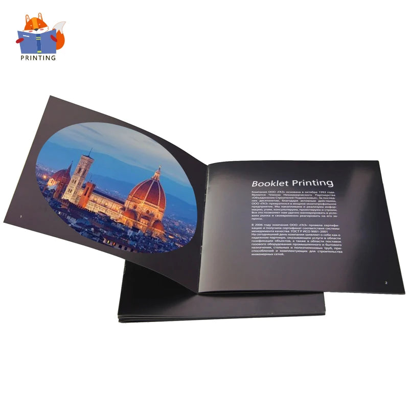 Factory Custom Colorful  A3 A4 A5 A6 Service Booklet Brochure Catalog Bi-Fold Brochure Folded Leaflet Flyer Printing