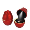 Fanyue Luxury Valentine's Day Rose Flower Shape Led Light Earrings Ring Necklace Jewelry Storage Box Jewelry Display Box 2025