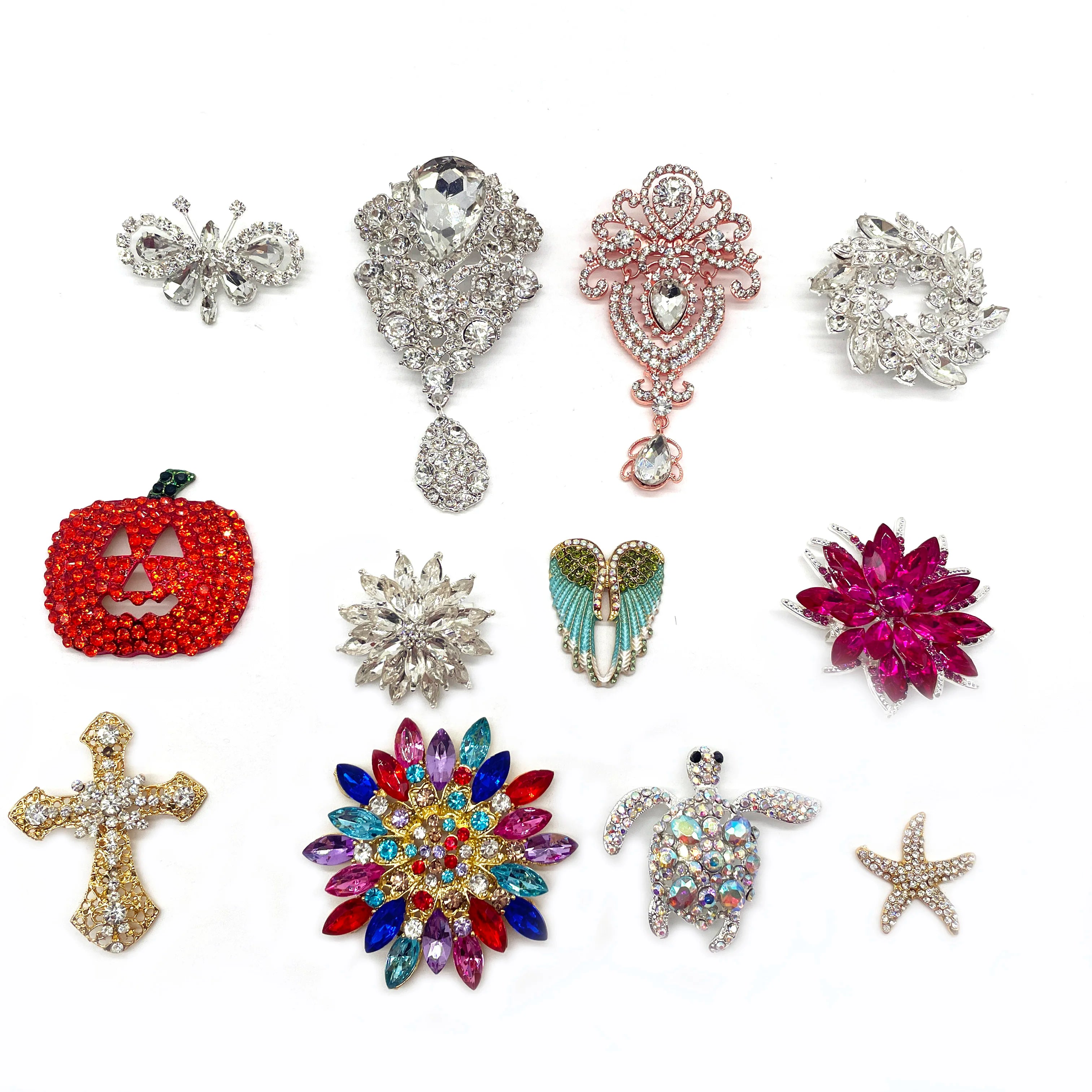 Customized Design Colorful or Different Style   Metal Pearl or Rhinestone Brooch Pin