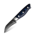 Grandsharp Damascus Steel Paring Knife 3'' Japanese Kitchen Paring Aus10 Carbon Steel Small Fruit Peeling Knife with G10 Handle