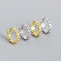 Dainty 925 Silver Leaves Huggies Earrings Gold Plated Earrings Tiny Hoop Earrings 925 Silver Jewelry