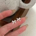 925 Sterling Silver Jewelry Birthday Party Jewelry Gift Women Cute Ribbon Earrings Bow Knot Stud Earrings for Teen Girls