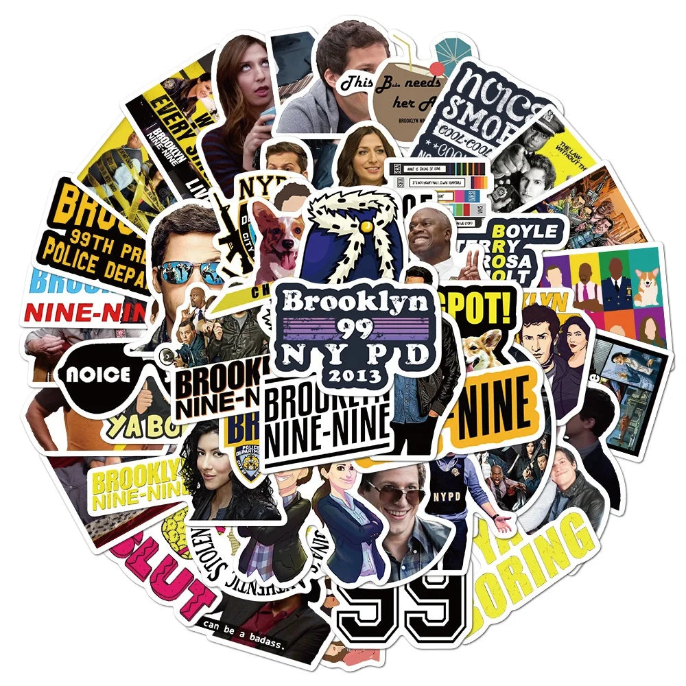 50Pcs Brooklyn 99 Police America Film Movies Label for DIY Table Bottle Notebook Skateboard Luggage Laptop Stickers