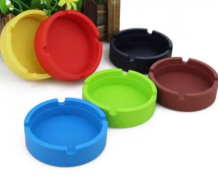 Portable Durable Soft Eco-friendly Silicone Ashtray Custom Logo Heat Resistance Smokeless Multi-color American Style Restaurant