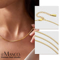 EManco Unisex Stainless Steel 14K Gold Plated Pvd Gold Box Chain Lobster Clasp Simple Gold Waterproof Box Chain MegaBDM